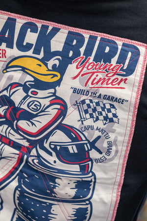 Sweat Hoodie Zip Blackbird Racing Young Timer — Navy — Capu Mattu