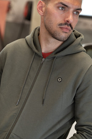 Sweat Hoodie Zip Ghost XV — Kaki — Capu Mattu