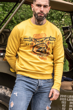 Vintage Sun Dirt Track Crew Neck Sweatshirt – Motorcycle Heritage Collection | Capu Mattu