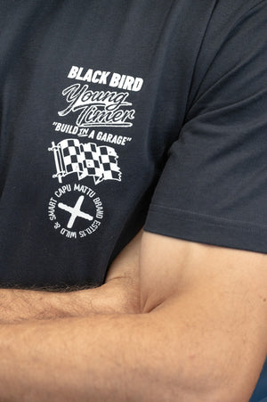 T-Shirt Blackbird Racing Young Timer — Navy — Capu Mattu