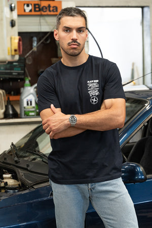 T-Shirt Blackbird Racing Young Timer — Navy — Capu Mattu