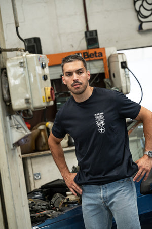T-Shirt Blackbird Racing Young Timer — Navy — Capu Mattu