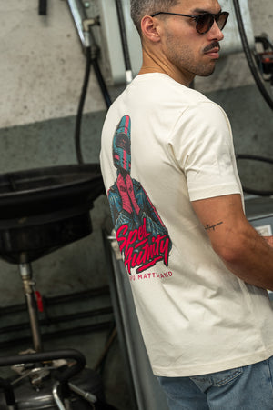 T-Shirt Speed Authority Homme Feutrine Rose Navy — Ivoire — Capu Mattu