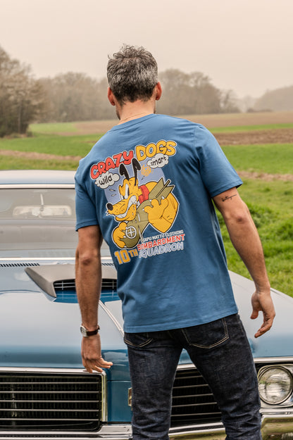 t-shirt bleu capu mattu 180g