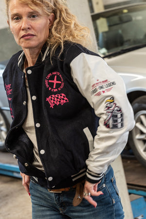 Varsity Jacket Young Timer — Laine & Cuir — Licence Le Mans 24H — Capu Mattu