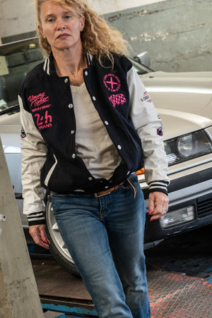 Varsity Jacket Young Timer — Laine & Cuir — Licence Le Mans 24H — Capu Mattu
