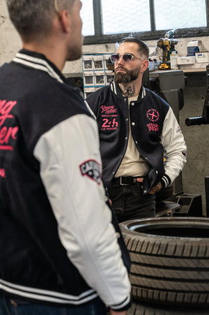 Varsity Jacket Young Timer — Laine & Cuir — Licence Le Mans 24H — Capu Mattu