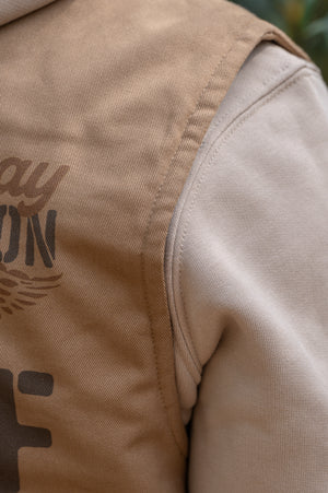 Veste sans manches Bombay RAF 122 – Camel – Stitch & Print